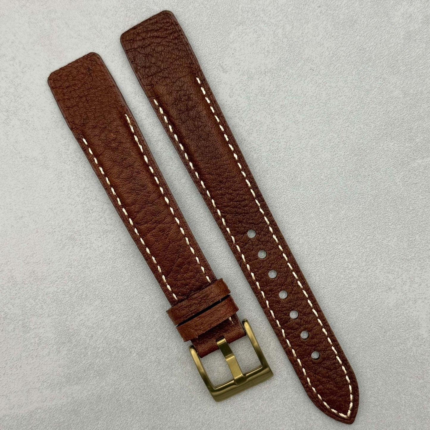 The Rome: Terracotta Brown Italian Full Grain Leather Open Ended Watch Strap