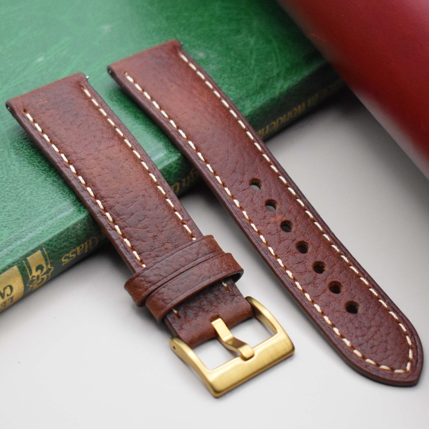 The Rome: Terracotta Brown Italian Full Grain Leather Watch Strap
