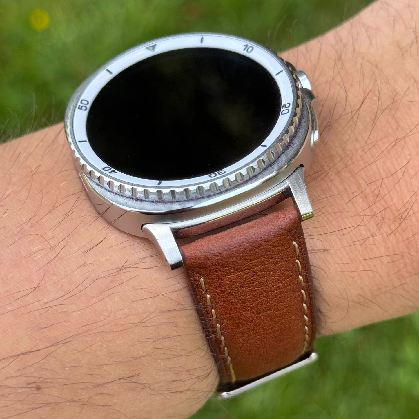The Rome: Terracotta Brown Italian Full Grain Leather Samsung Galaxy Watch Ultra / Watch 8/9 Strap