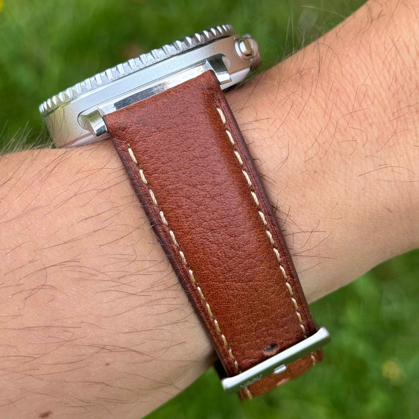 The Rome: Terracotta Brown Italian Full Grain Leather Samsung Galaxy Watch Ultra / Watch 8/9 Strap