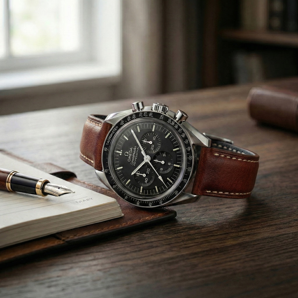 The Rome: Terracotta Brown Italian Full Grain Leather Watch Strap