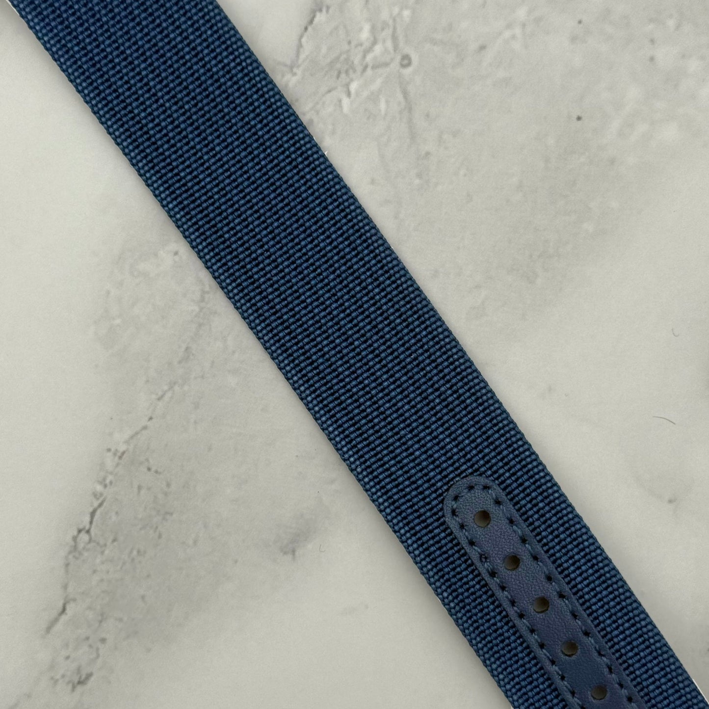 The Stockholm: Blue Ribbed Nylon Single Pass Deployant Strap