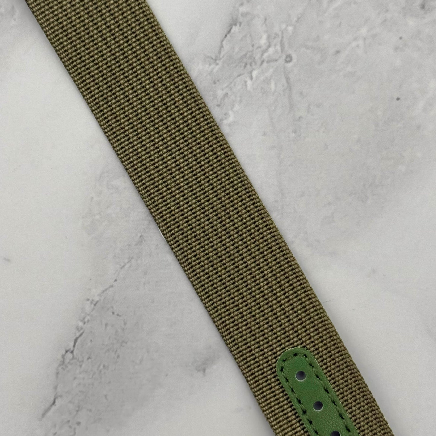 The Stockholm: Khaki Green Ribbed Nylon Single Pass Deployant Strap