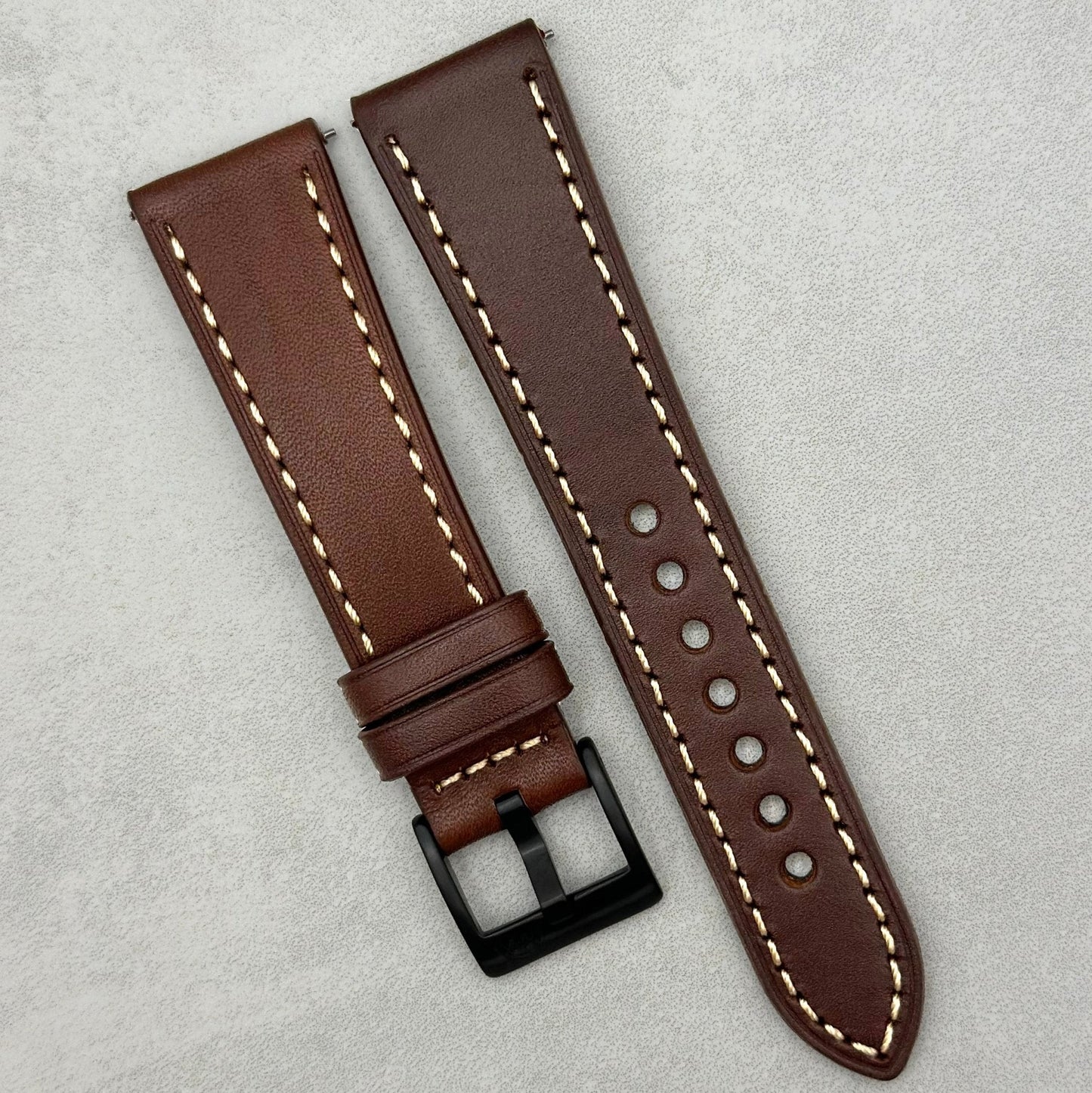 The Venice: Mocha Brown Italian Vegetable Tanned Leather Watch Strap