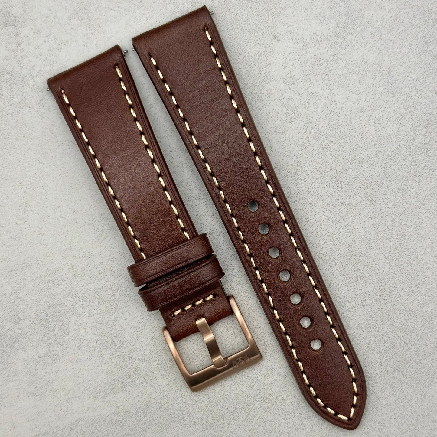 The Venice: Mocha Brown Italian Vegetable Tanned Leather Watch Strap
