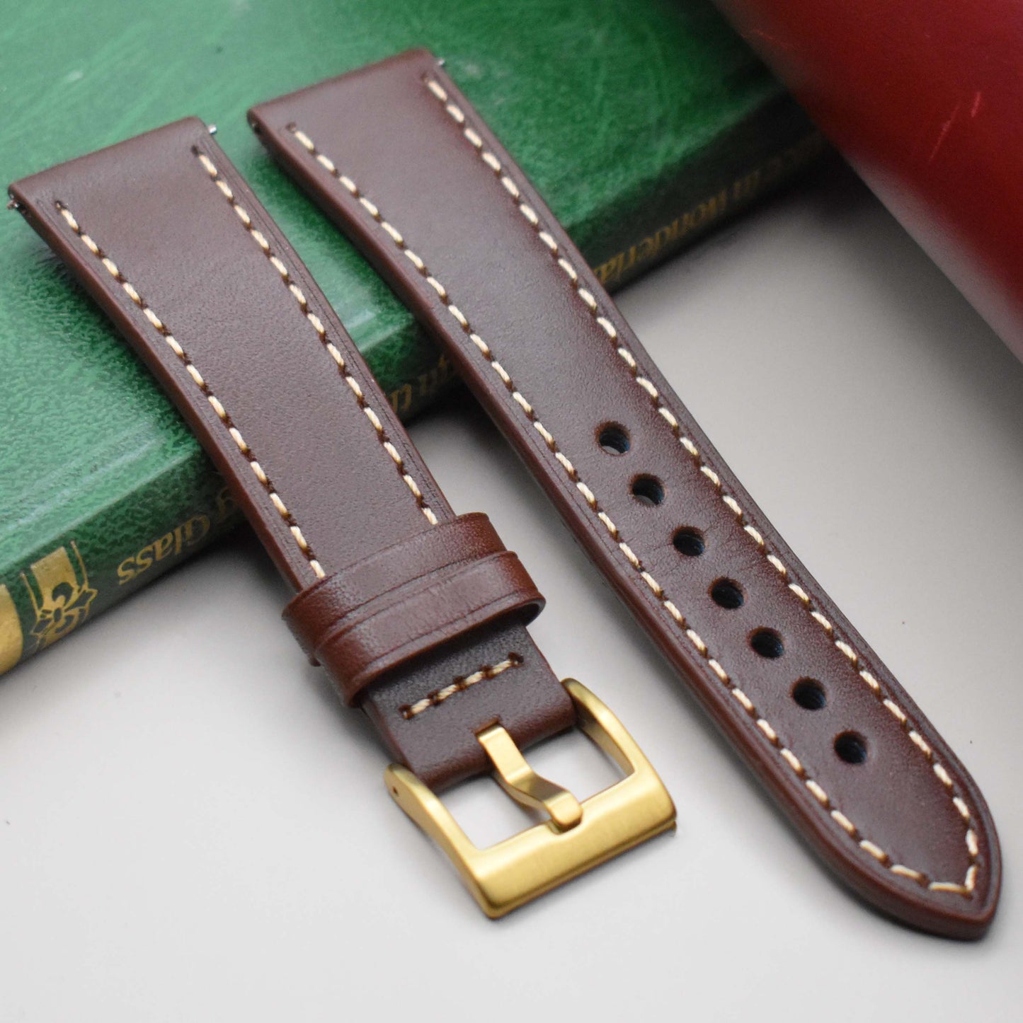 The Venice: Mocha Brown Italian Vegetable Tanned Leather Watch Strap