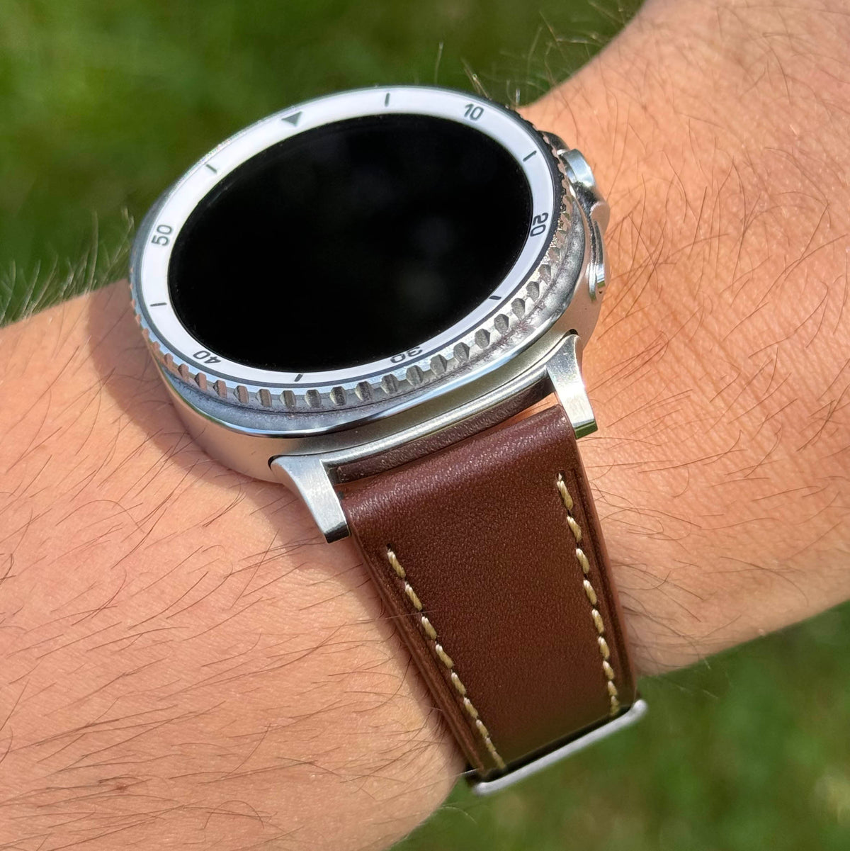 The Venice: Mocha Brown Italian Vegetable Tanned Leather Samsung Galaxy Watch Ultra / Watch 8/9 Strap