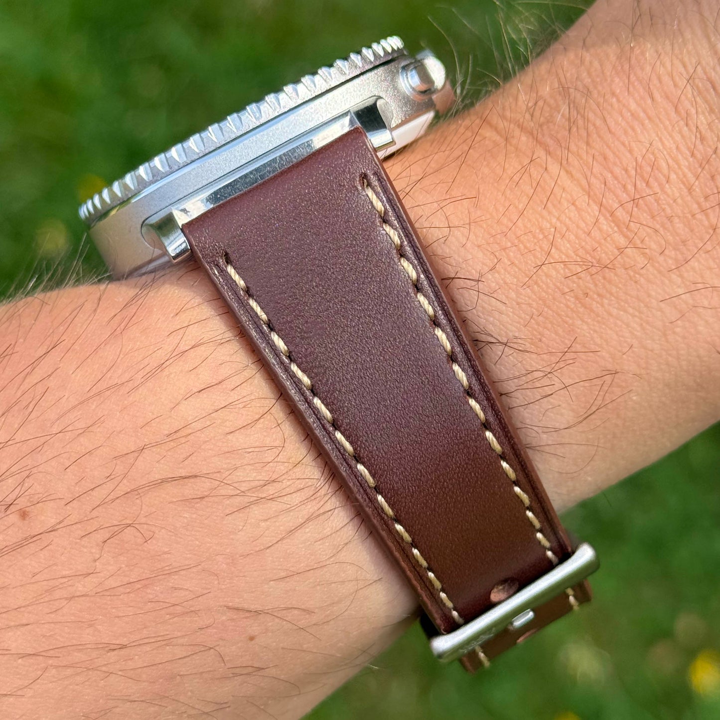 The Venice: Mocha Brown Italian Vegetable Tanned Leather Samsung Galaxy Watch Ultra / Watch 8/9 Strap