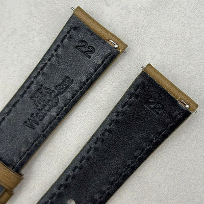 The Venice: Army Green Italian Vegetable Tanned Leather Watch Strap