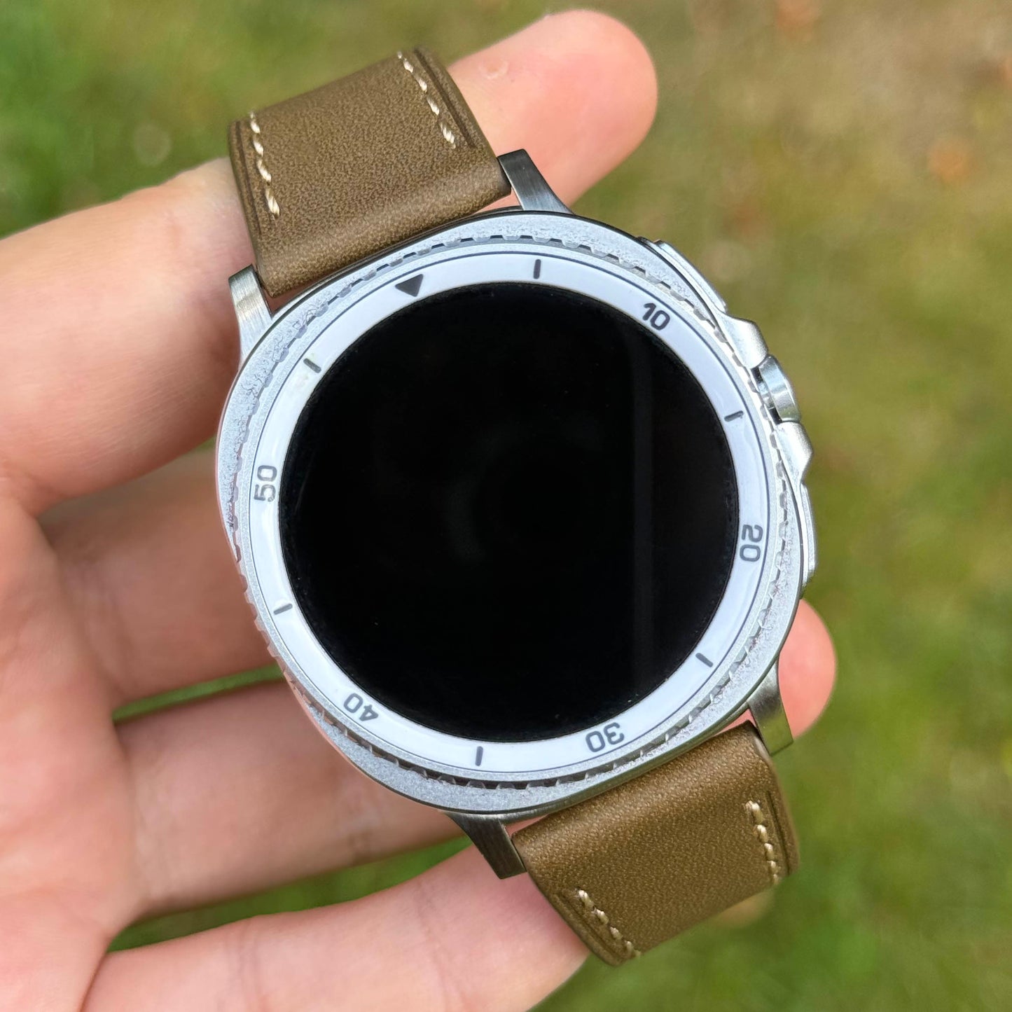 The Venice: Army Green Italian Vegetable Tanned Leather Samsung Galaxy Watch Ultra / Watch 8/9 Strap