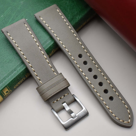 The Venice: Smoke Grey Italian Vegetable Tanned Leather Watch Strap