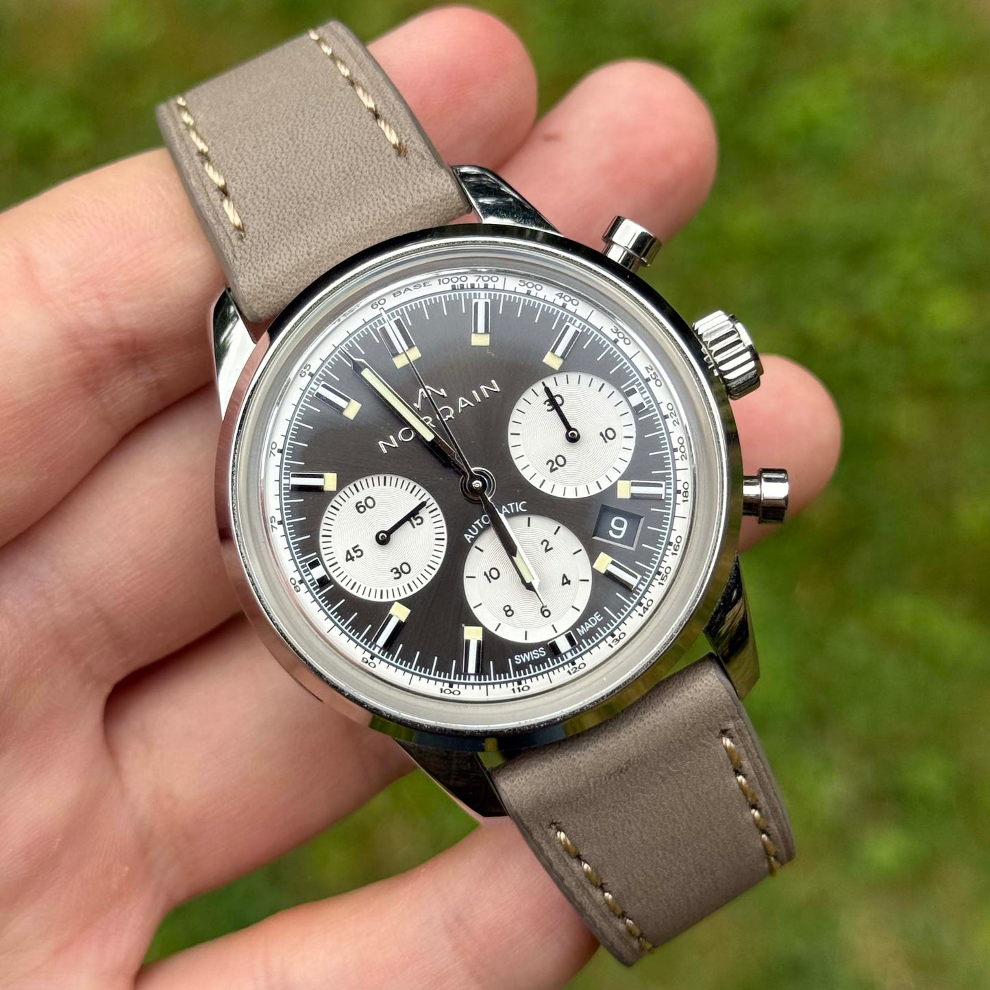 The Venice: Smoke Grey Italian Vegetable Tanned Leather Watch Strap