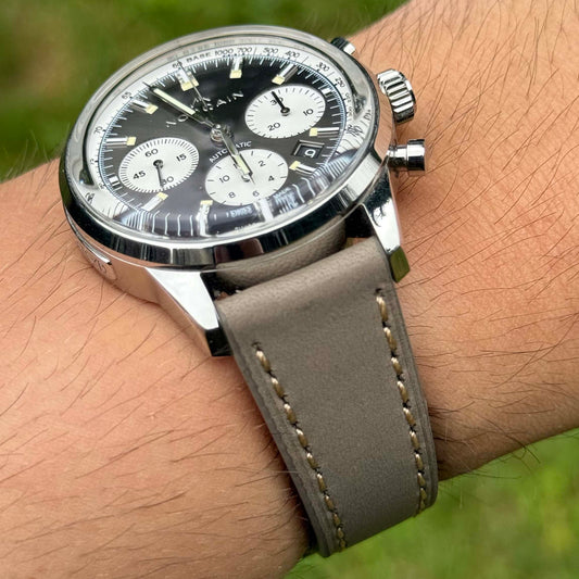 The Venice: Smoke Grey Italian Vegetable Tanned Leather Watch Strap