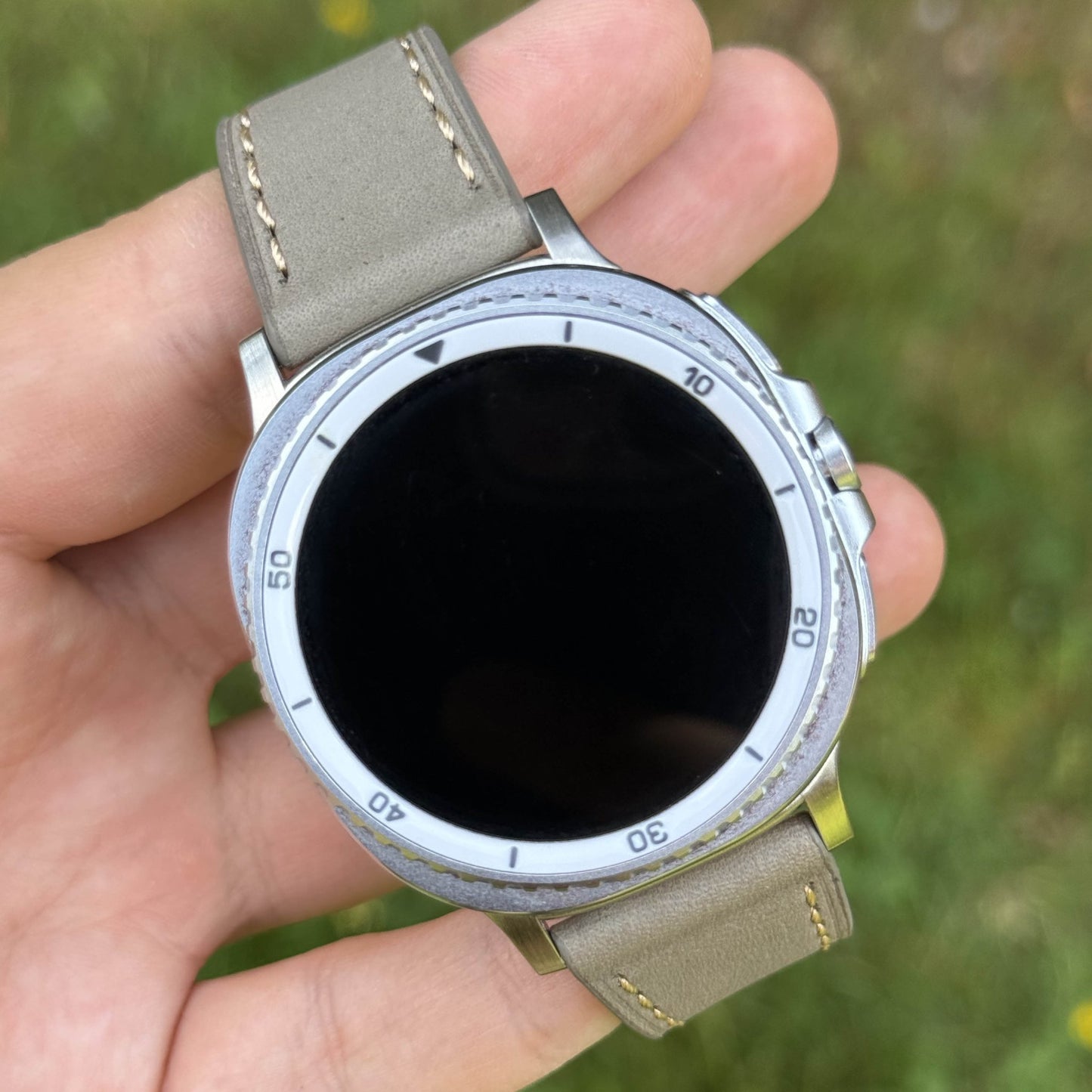 The Venice: Smoke Grey Italian Vegetable Tanned Leather Samsung Galaxy Watch Ultra / Watch 8/9 Strap