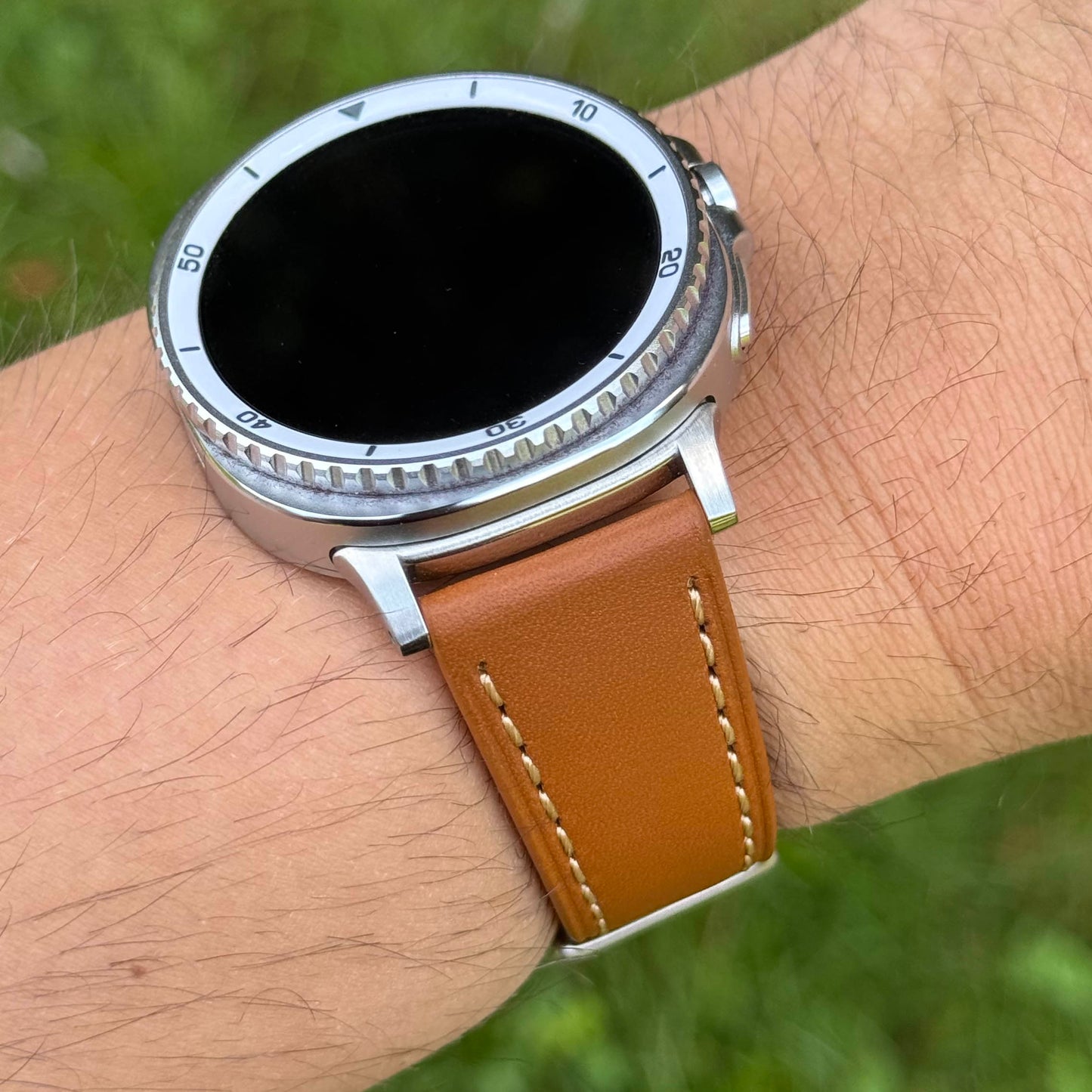 The Venice: Caramel Tan Italian Vegetable Tanned Leather Samsung Galaxy Watch Ultra / Watch 8/9 Strap