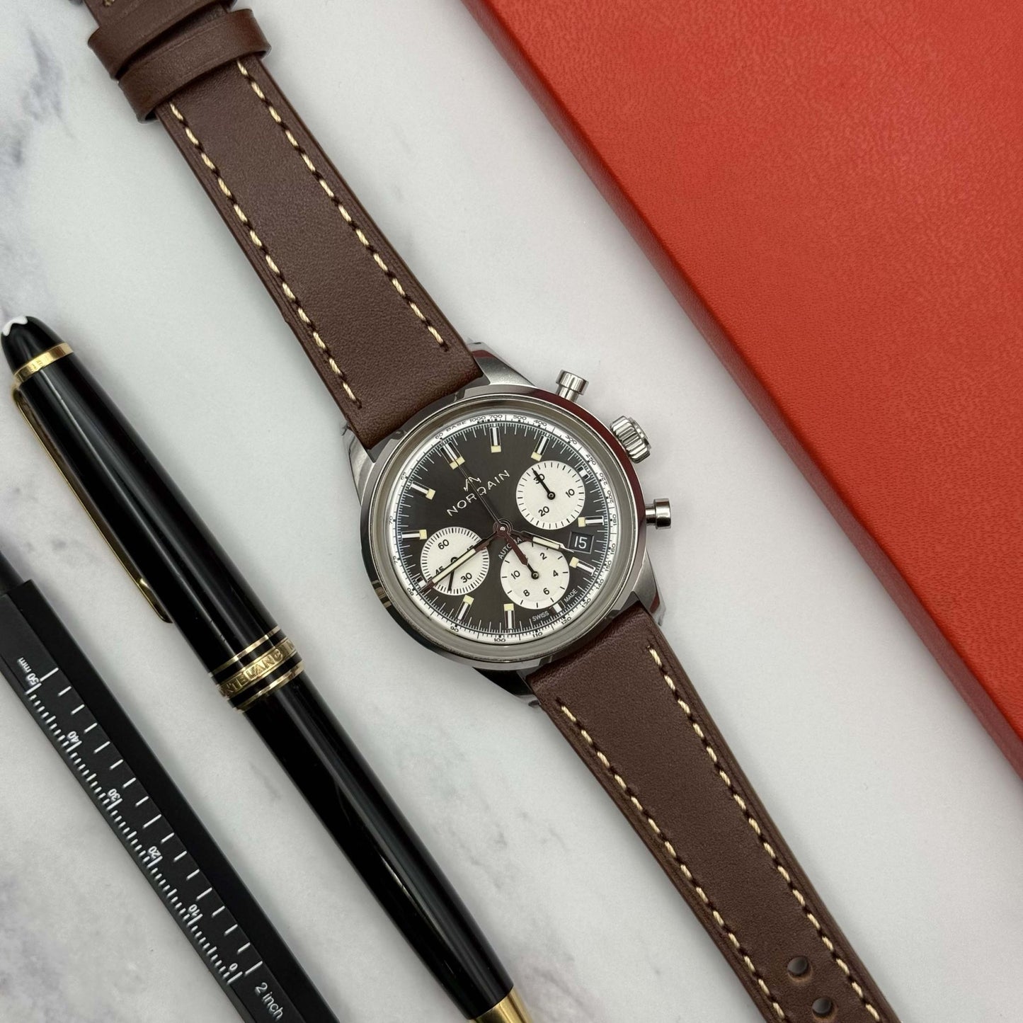 The Venice: Mocha Brown Italian Vegetable Tanned Leather Watch Strap