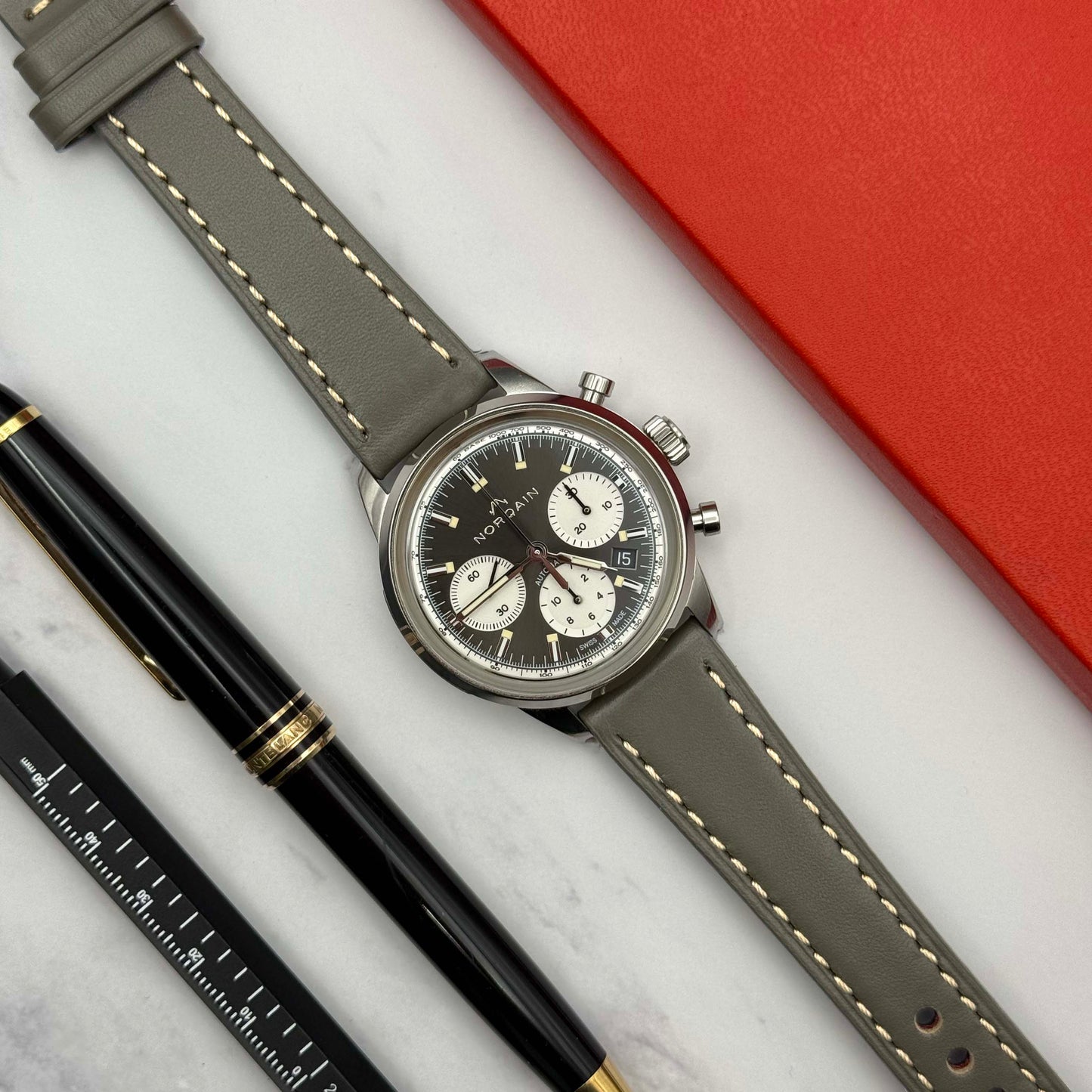 The Venice: Smoke Grey Italian Vegetable Tanned Leather Watch Strap
