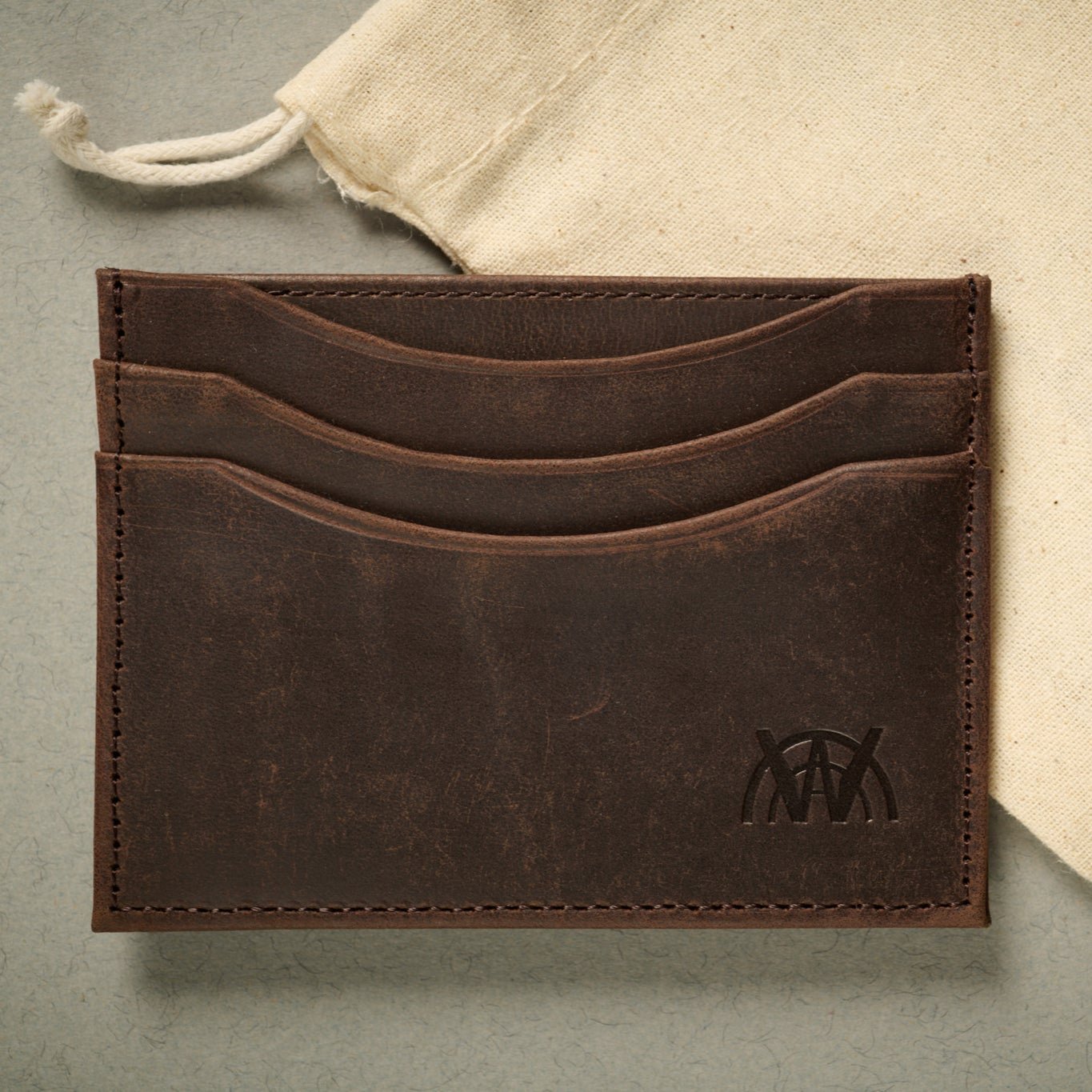 Oxford brown full grain calf skin card case. RFID blocking 5 card slots.