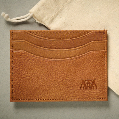 The Rome: RFID Blocking Full Grain Italian Leather Card Case - Copper Brown