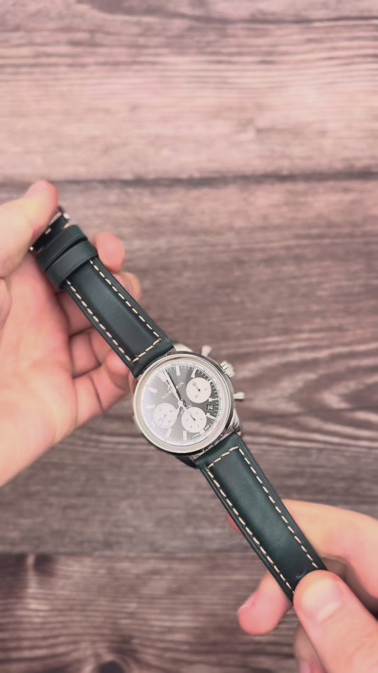 The Berlin: Cracked Blue Padded Leather Watch Strap