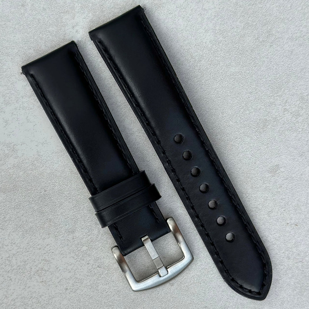 Wholesale Hot Fashion Black Matte Genuine Leather Watch Strap AR0910_K0038740 main image 1