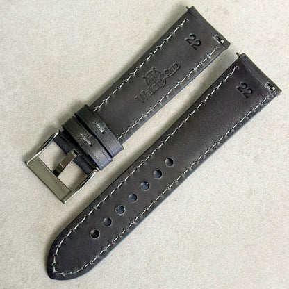 The Athens: Slate Grey Full Grain Leather Watch Strap