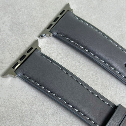 The Athens: Slate Grey Full Grain Leather Apple Watch Strap