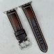 The Berlin: Cracked Brown Padded Leather Apple Watch Strap