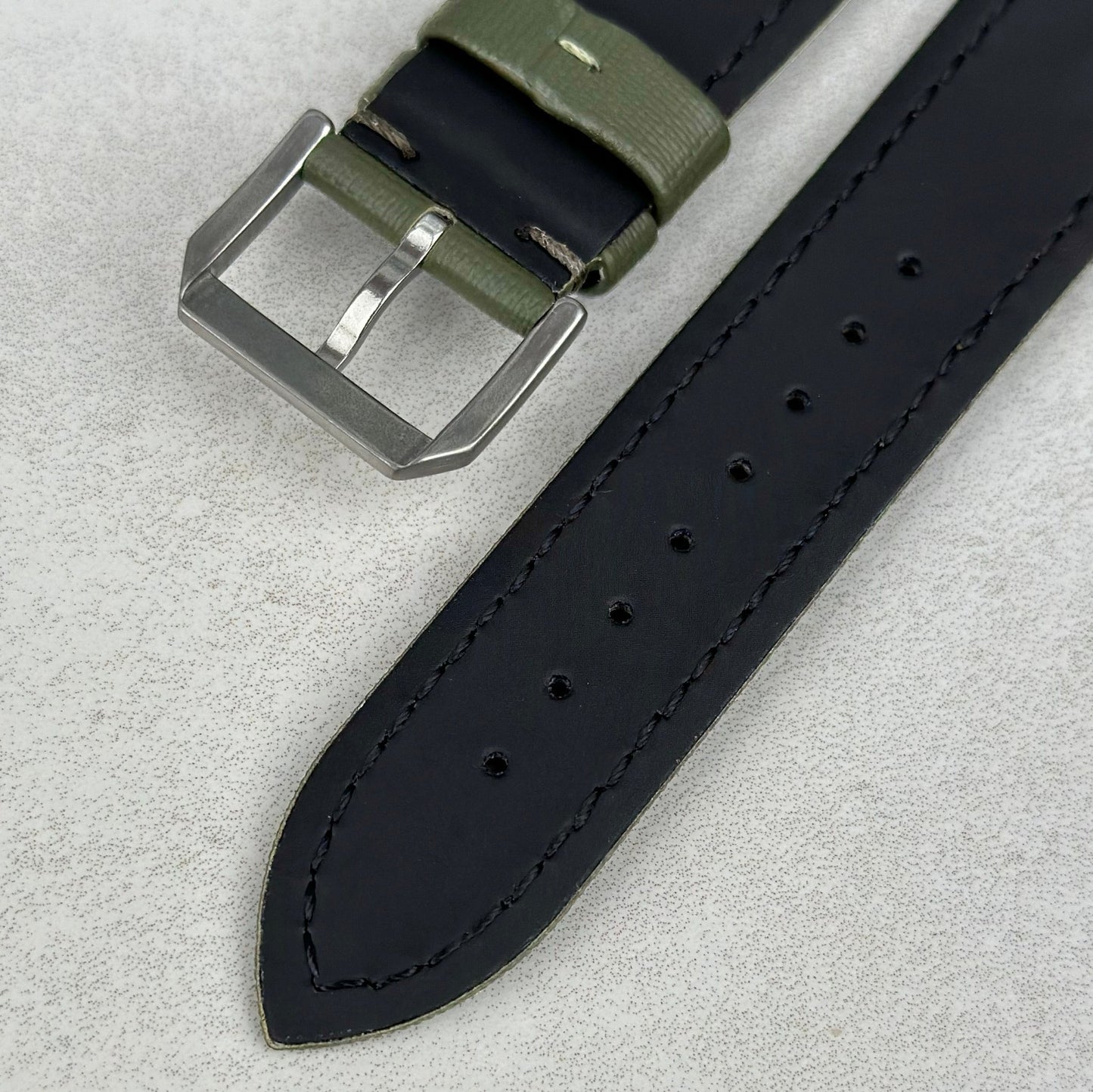Underside of the buckle on the Bermuda sail cloth watch strap. Watch And Strap