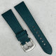 The Florence: Dark Teal Blue Saffiano Leather Watch Strap