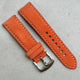 The Paris: Orange Padded Suede Watch Strap