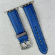 Le Mans: Blue and Grey Leather Racing Apple Watch Strap