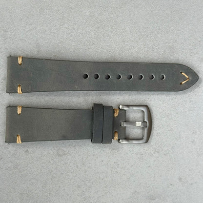 Vintage stone grey horse leather watch strap. 18mm, 20mm, 22mm and 24mm. Watch And Strap