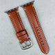 The Oslo: Dark Caramel Brown Padded Full Grain Leather Apple Watch Strap