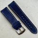 The Paris: Navy Blue Padded Suede Watch Strap